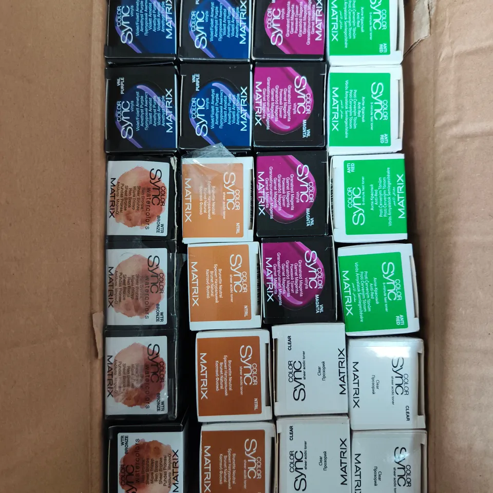 APPROXIMATELY 20 ASSORTED MATRIX SO COLOUR SYNC HAIR COLOURS 