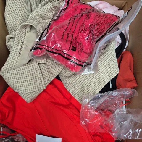 APPROXIMATELY 25 ASSORTED CLOTHING PRODUCTS IN VARIOUS STYLES & SIZES