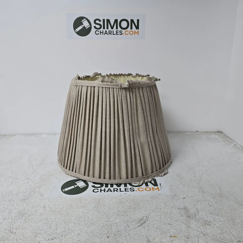 BEIGE PLEATED FABRIC LAMPSHADE