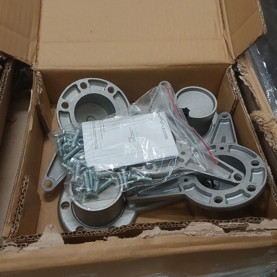 PALLET CONTAINING A LARGE ASSORTMENT OF BRAND NEW OFFICE FURNITURE PARTS TO INCLUDE: FRACTION PLUS TUBULAR TABLE LEGS ECT