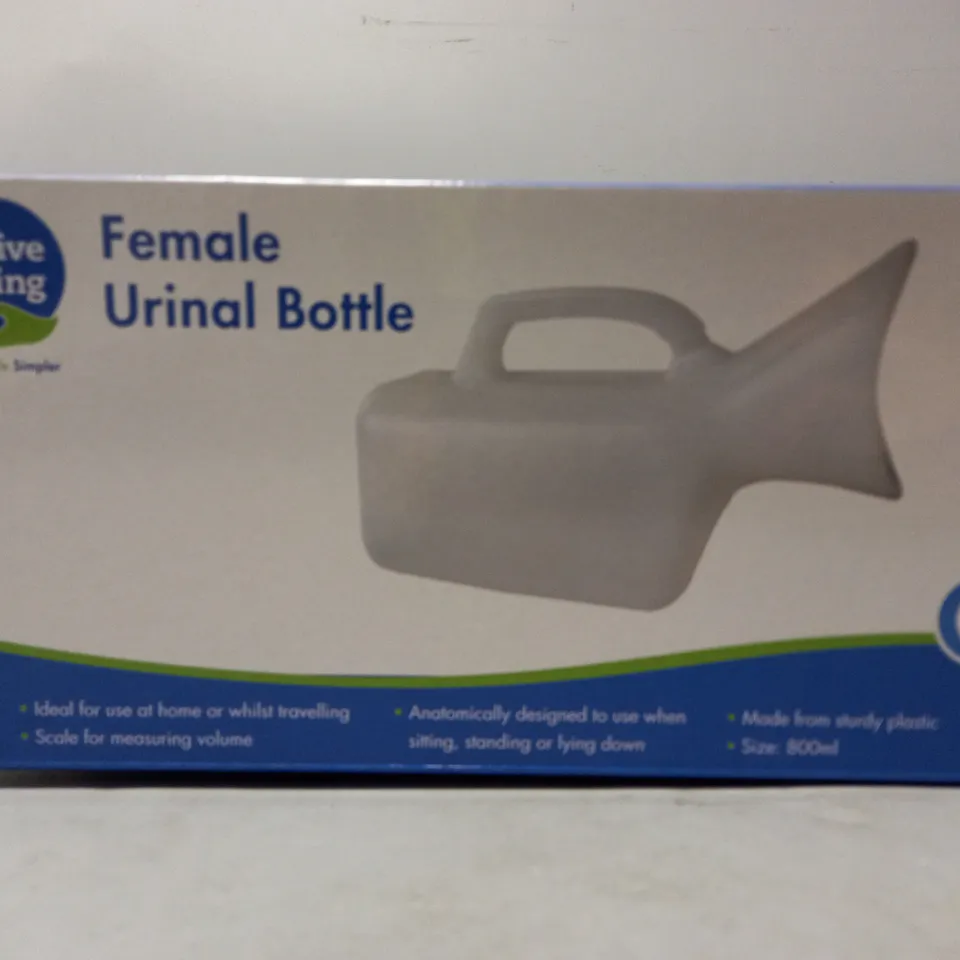 BOX TO CONTAIN APPROXIMATELY 30 ACTIVE LIVING FEMALE URINAL BOTTLES - COLLECTION ONLY