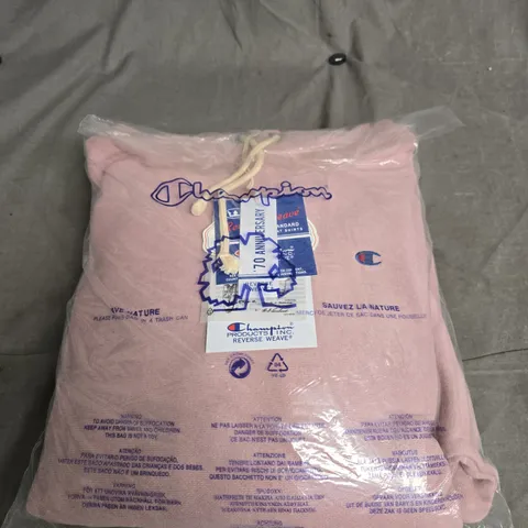 CHAMPION REVERSE WEAVE PINK HOODIE – SIZE XL