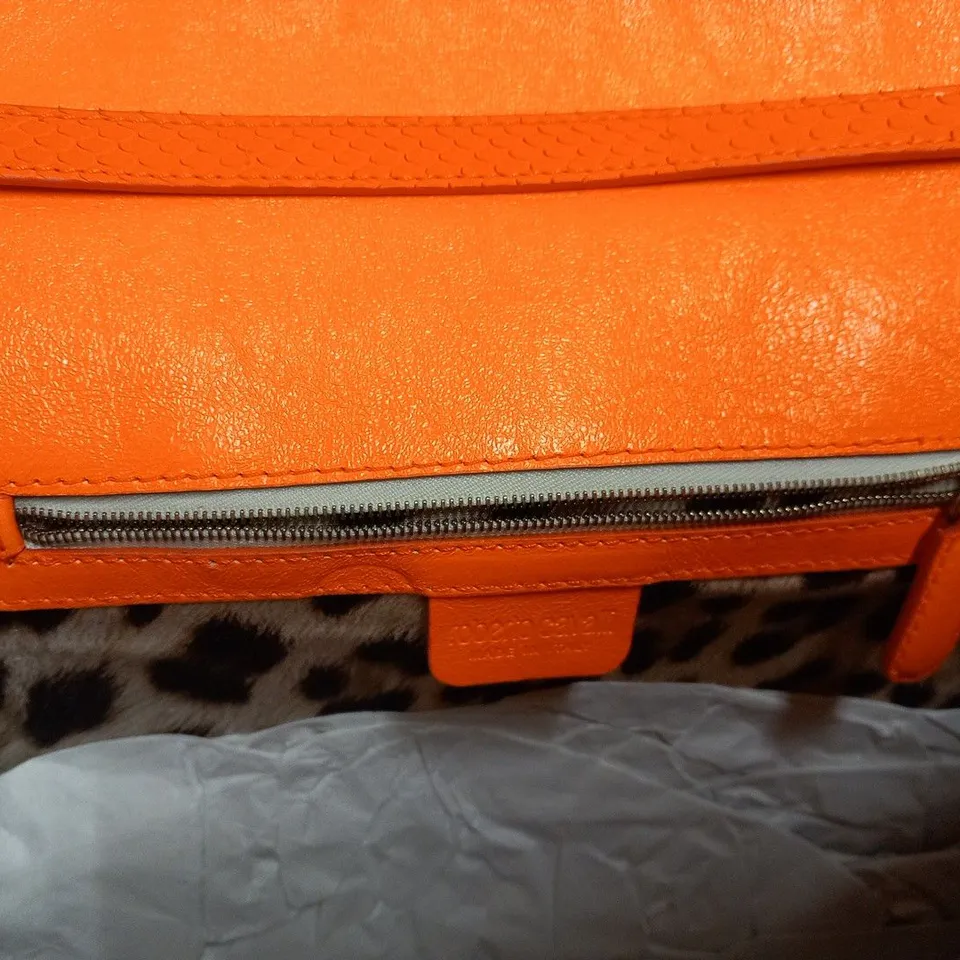 ROBERTO CAVALLI ORANG FLURO PYTHON LEATHER BAG