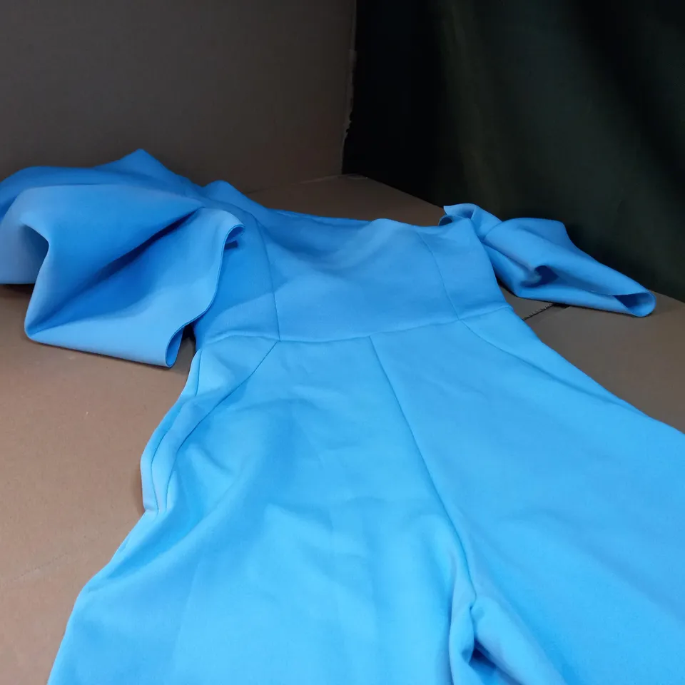 ASOS PALE BLUE ONE SHOULDER PANT SUIT - SIZE 8