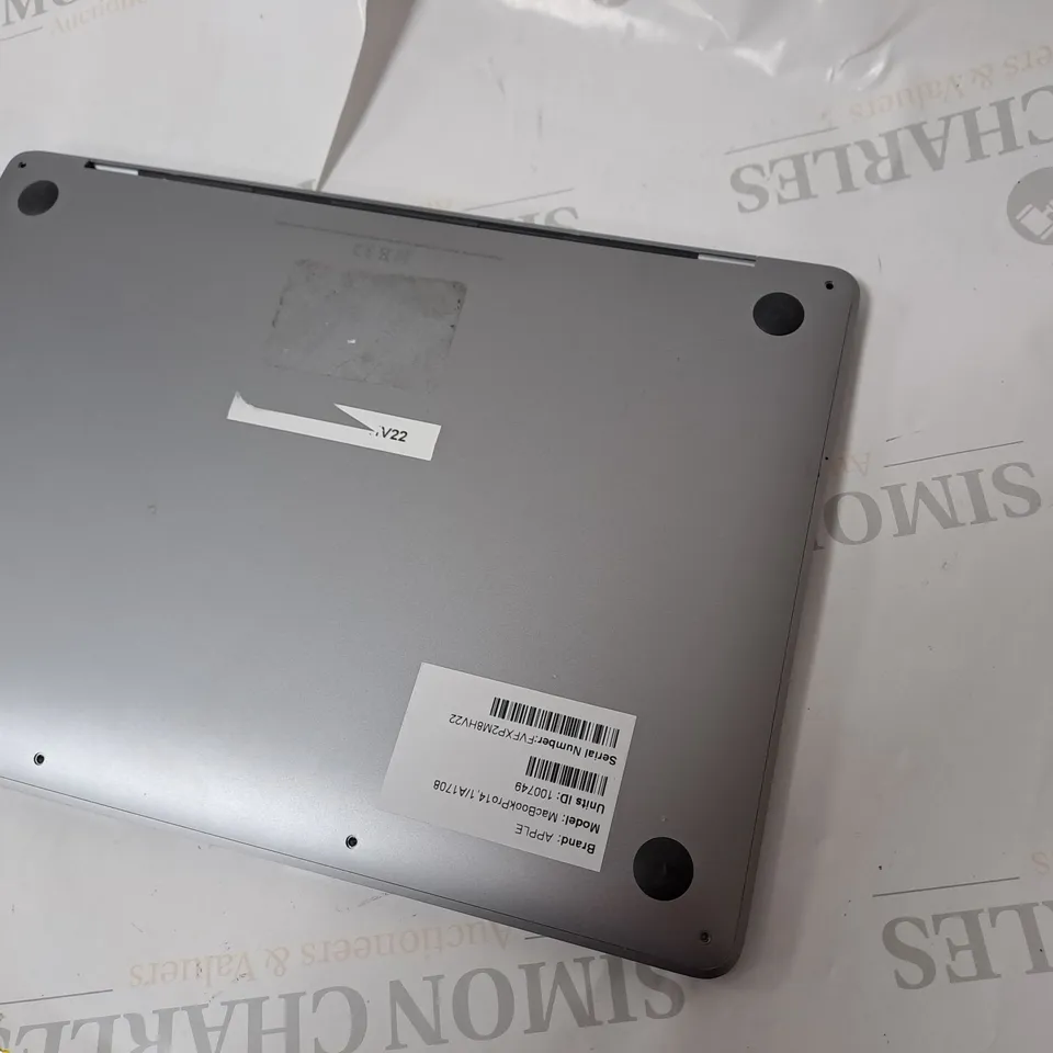 APPLE MAC BOOK PRO14 1/A1708, SERIAL #FVFXP2M8HV22