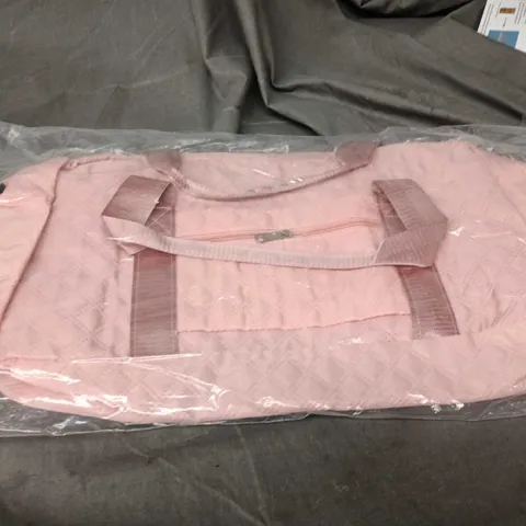 PINK QUILTED WEEKEND BAG WITH TWO TOP HANDLES