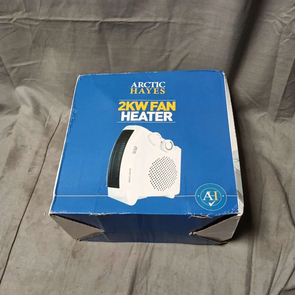 ARCTIC HAYES 2KW FAN HEATER – WHITE PORTABLE SPACE HEATER (BOXED)