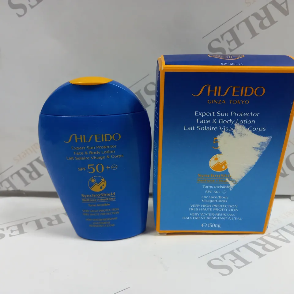 BOXED SHISEIDO EXPERT SUN PROTECTOR FACE AND BODY LOTION SPF50+