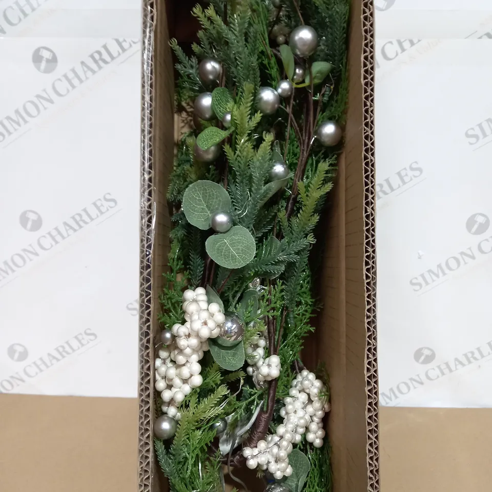 ALISON CORK PRE-LIT WHITE BERRY GREENERY DECOR GARLAND