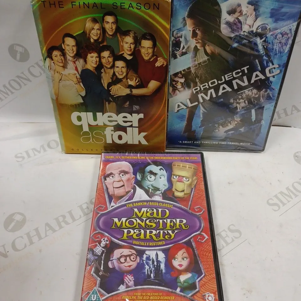 BOX TO CONTAIN APPROX. 20 X ASSORTED DVD'S & BOX SETS. INCLUDES JOHN WICK, QUEER AS FOLK, ROBO COP ETC 