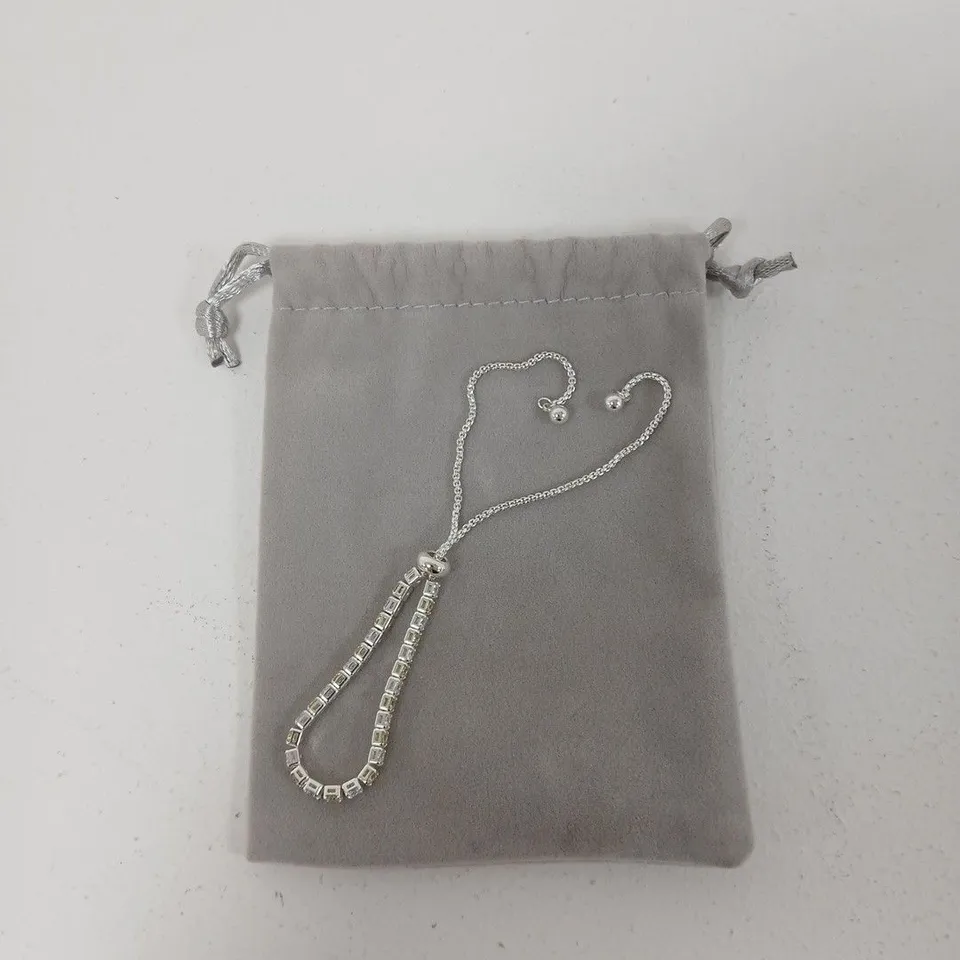 SILVER-TONE SQUARE-LINK BRACELET