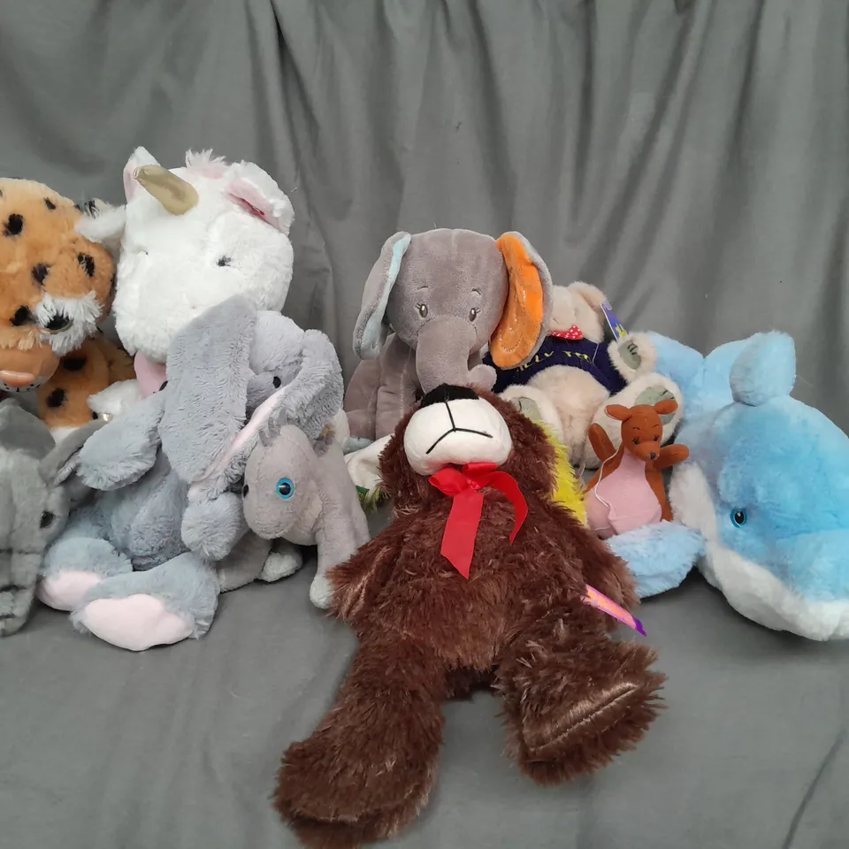 BOX OF ASSORTED PLUSH SOFT TEDDIES