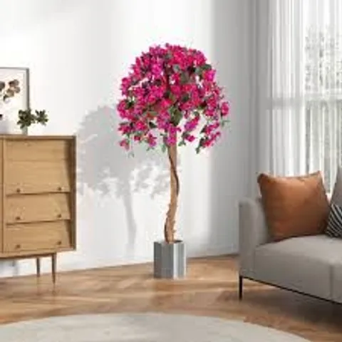 BOXED 130CM ARTIFICIAL AZALEA TREE WITH 576 FLOWERS AND 288 LEAVES.