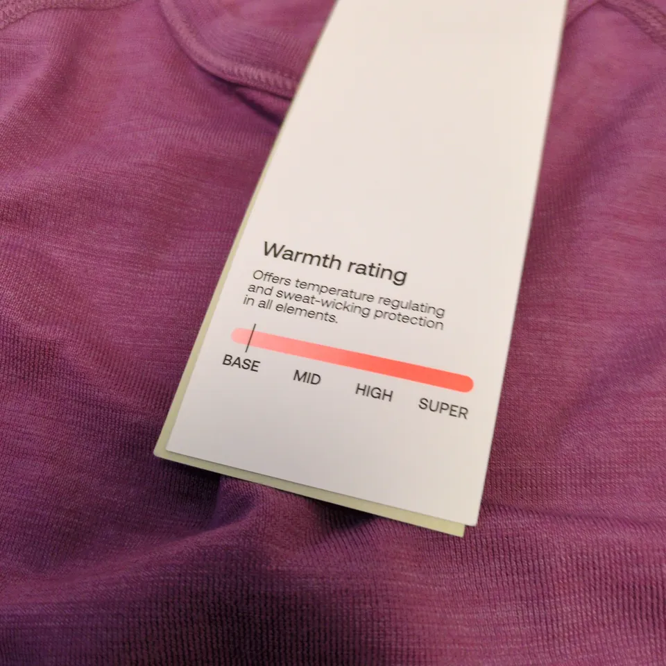 SWEATY BETTY MERINO LONG SLEEVE RUN TOP – ARGYLE PURPLE, XS