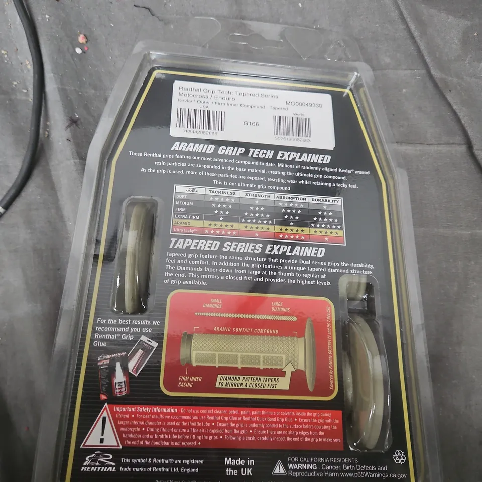 Renthal Aramid Grip Tech Tapered Series Motorcycle Grips – Pack of 2 (sealed)