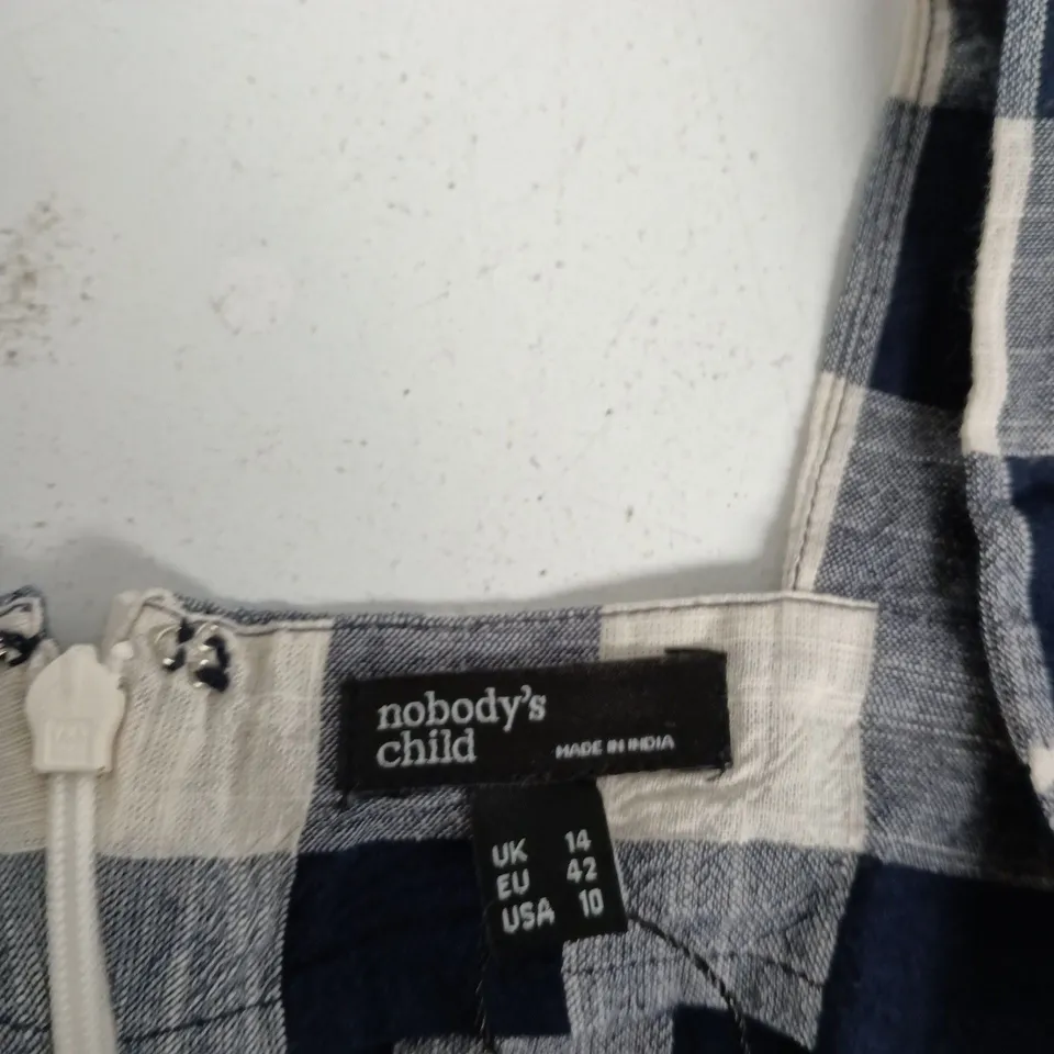 NOBODY'S CHILD CHECKERED DRESS – GIRLS' SLEEVELESS UK 14 (EU 42, US 10)