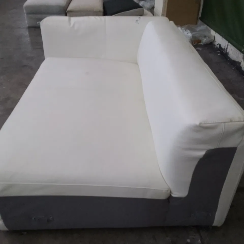 QUALITY DESIGNER RHF SOFA SECTION - WHITE LEATHER
