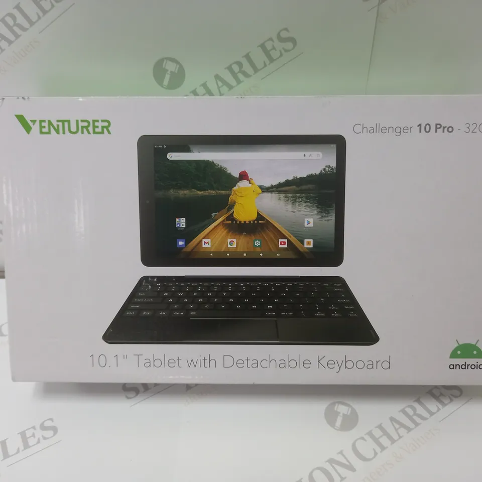 BRAND NEW BOXED VENTURER CHALLENGER 10 PRO 10.1" ANDROID TABLET WITH DETACHABLE KEYBOARD - BLACK 32GB