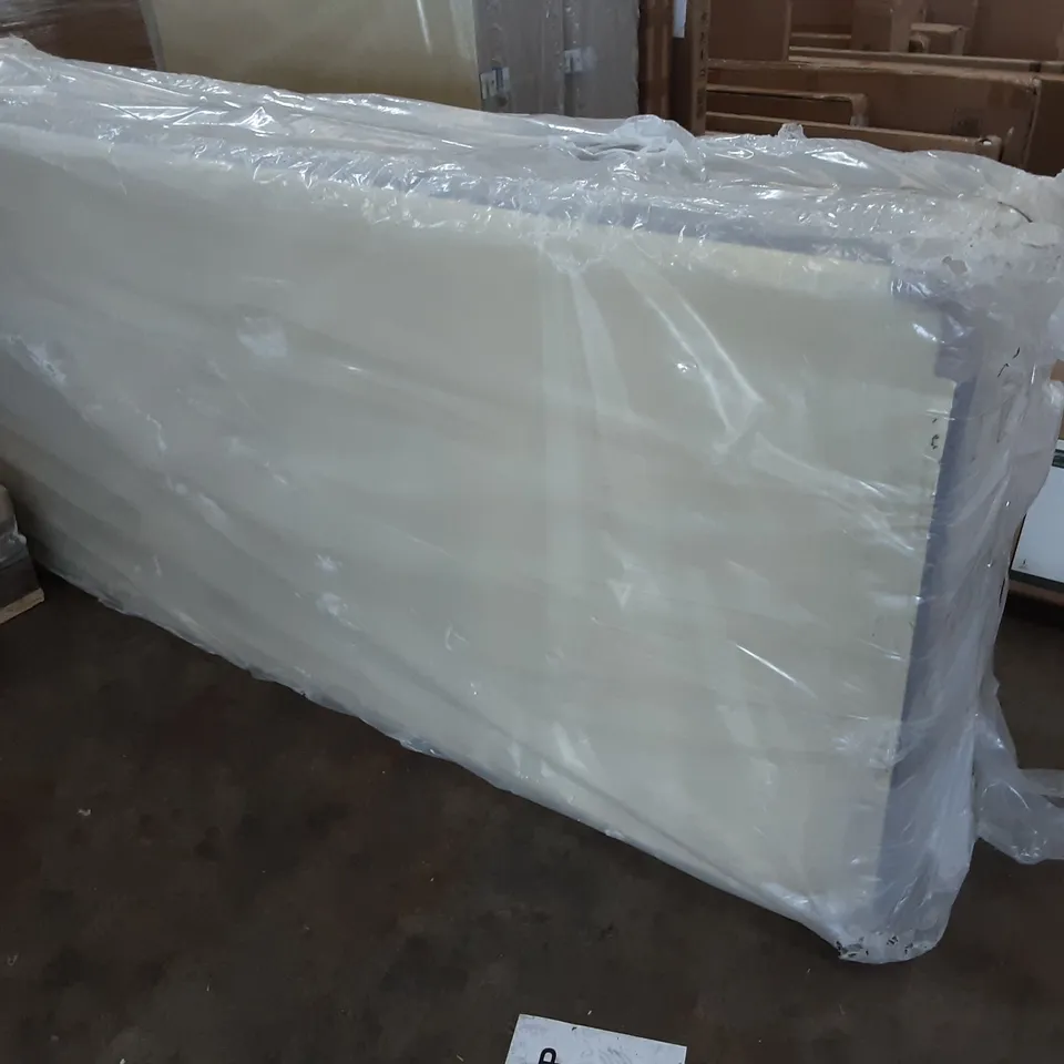 BOXED UNI LINEN DIVAN 3 FT BED BASE IN LIGHT GREY - NO SECOND HALF