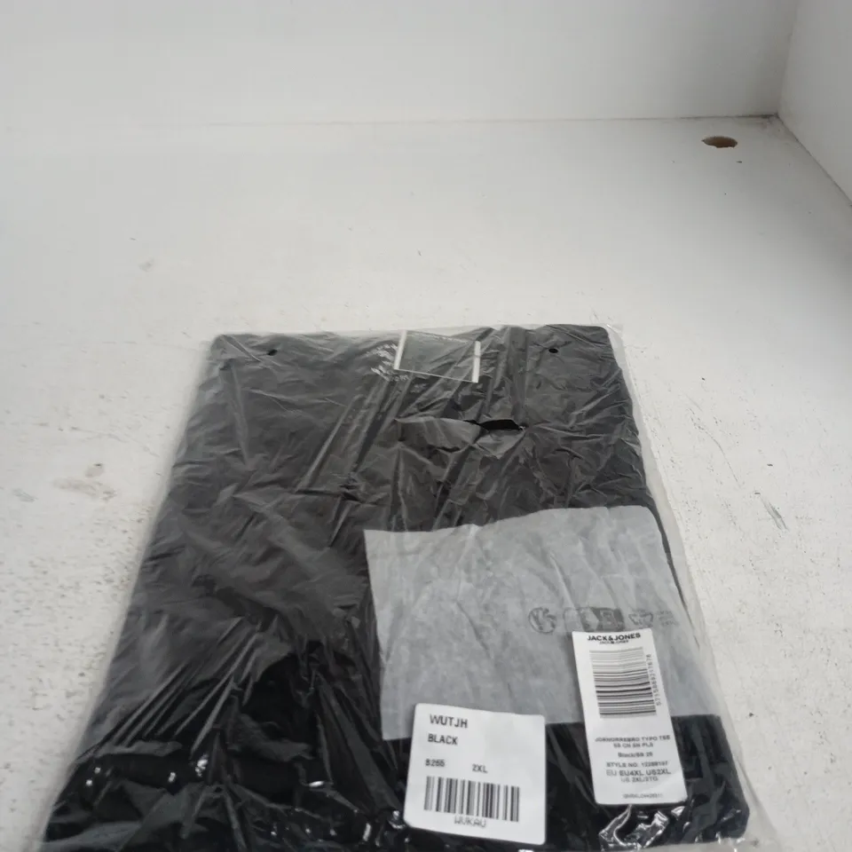 JACK & JONES MEN'S BLACK T-SHIRT – UK 2XL (US 2XL / EU 4XL)