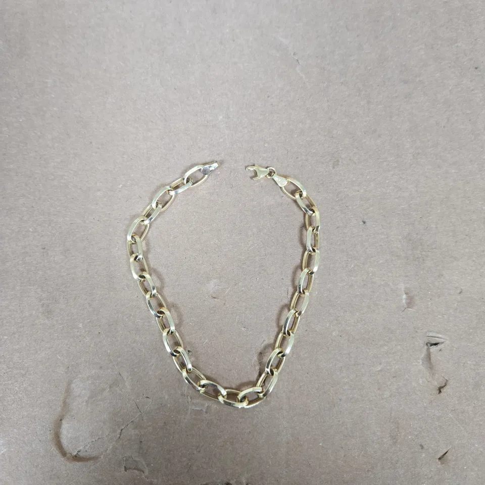 ITALIAN 9CT GOLD TRIANGLE CUT PAPERCLIP BRACELET