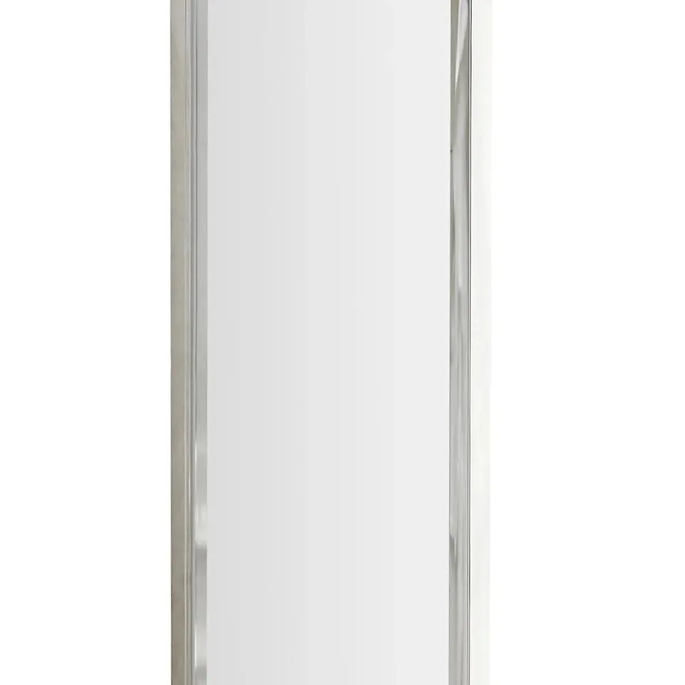 BOXED SONGMICS 6 LEDS LOCKABLE MIRROR JEWELRY CABINET, 360° SWIVEL, FRAMELESS FULL-LENGTH MIRROR, 3 STORAGE SHELVES, WHITE SURFACE, BLACK LINING