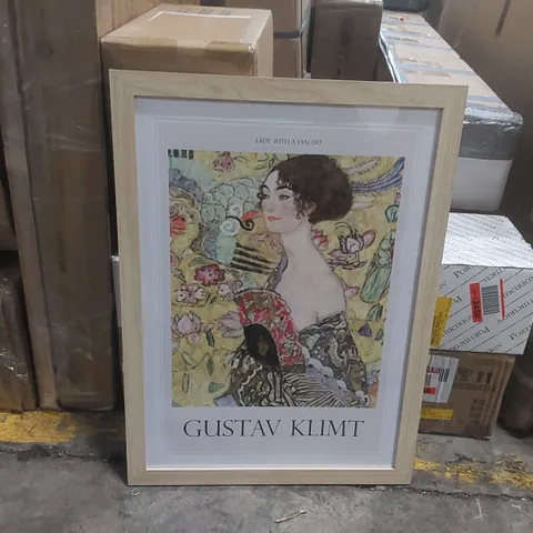 LADY WITH A FAN BY GUSTAV KLIMT PICTURE FRAME ART PRINTS