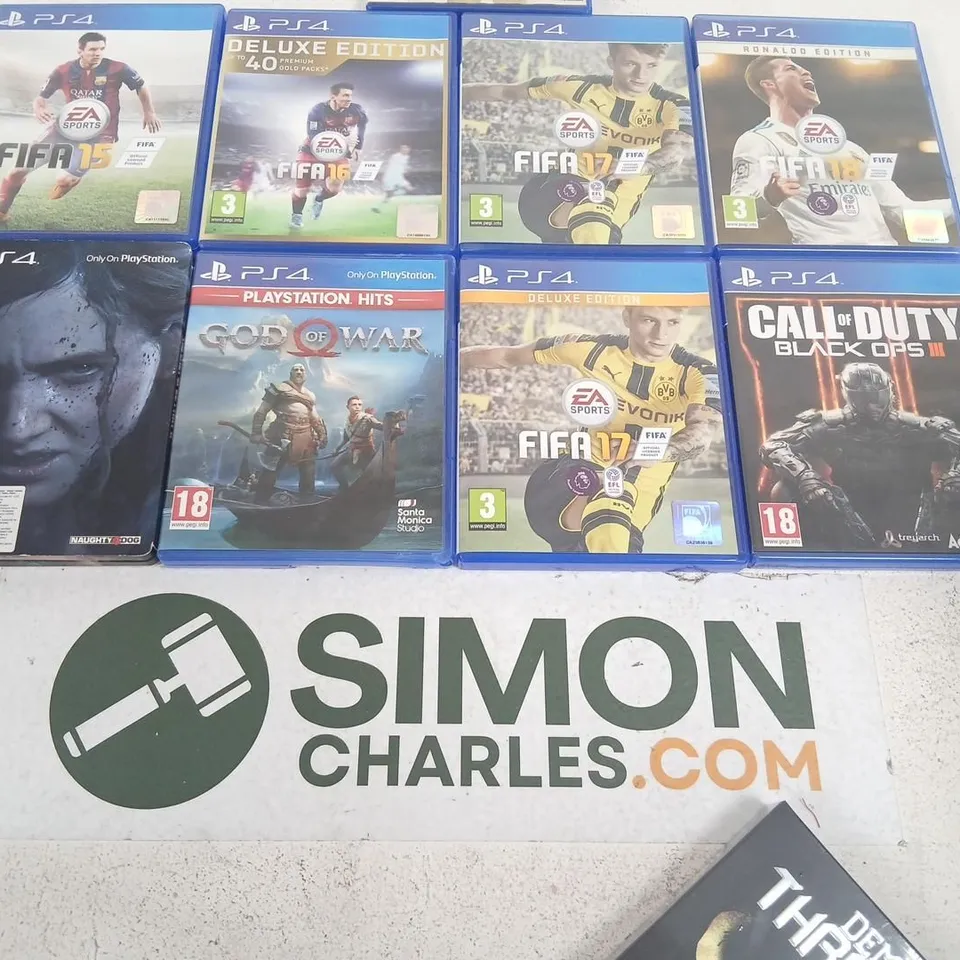 PLAYSTATION 4 GAME BUNDLE – FIFA 15/16/17, UNCHARTED COLLECTION, THE LAST OF US PART II, GOD OF WAR, CALL OF DUTY: BLACK OPS III, RONALDO EDITION