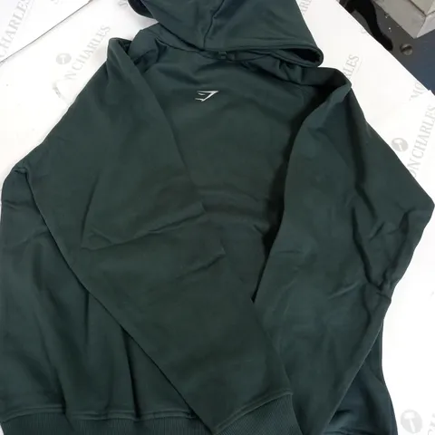 GYM SHARK TRAINING OVERSIZED FLEECE HOODIE - FOG GREEN - XS