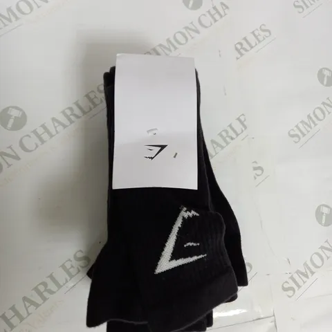 GYMSHARK PACK OF 5 CREW SOCKS SIZE L