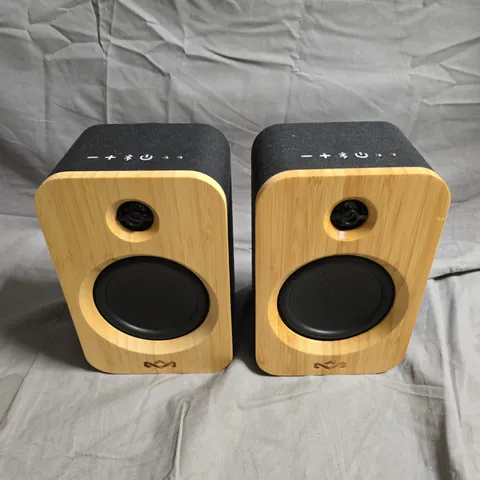 HOUSE OF MARLEY GET TOGETHER DUO WIRELESS BLUETOOTH SPEAKERS (PAIR) – BAMBOO & BLACK FABRIC