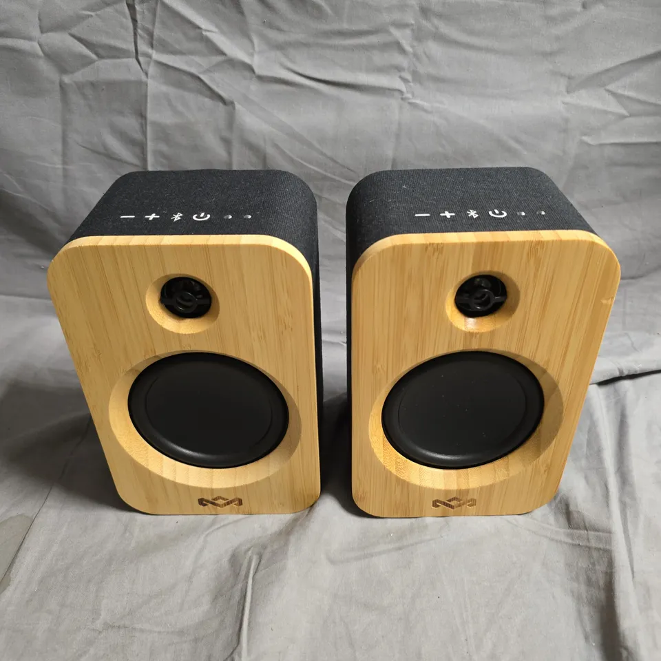HOUSE OF MARLEY GET TOGETHER DUO WIRELESS BLUETOOTH SPEAKERS (PAIR) – BAMBOO & BLACK FABRIC