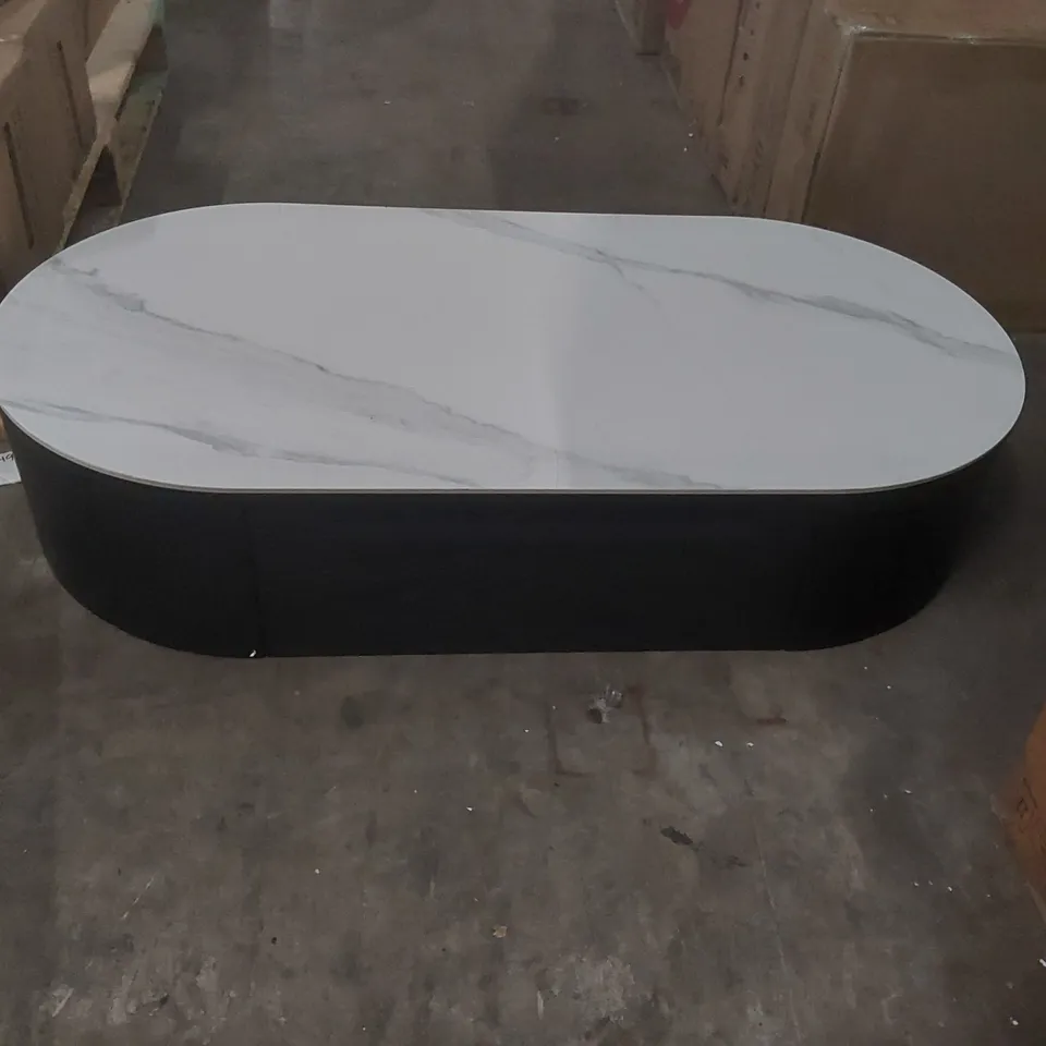 DANETTI OVAL FAUX MARBLE TOP COFFEE TABLE 