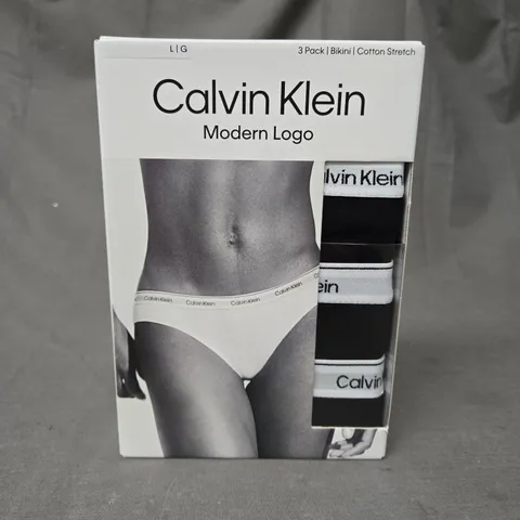 CALVIN KLEIN BIKINI BOTTOMS - 3 PACK - LARGE