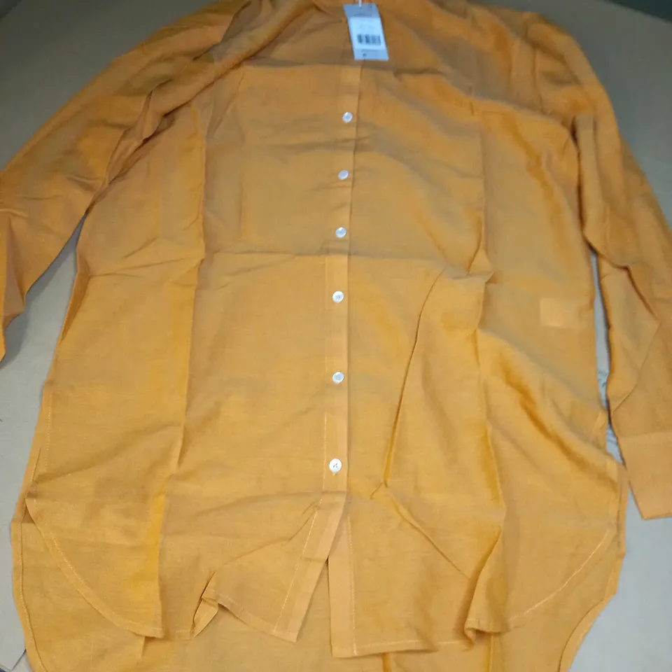 BODEN THIN BUTTON UP LONG SLEEVE T1208 SJIRT ORANGE - UK 8