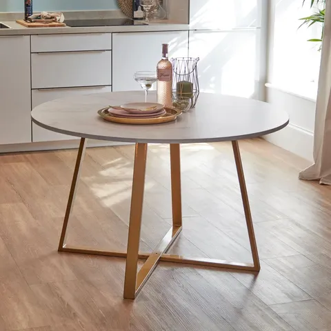 BOXED ADDELEE ROUND DINING TABLE (2 BOXES)