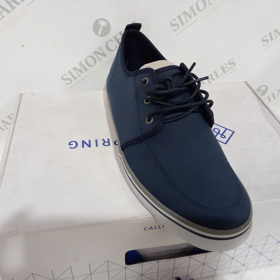 BOXED CALL IT SPRING BLUE LEATHER LOW SHOES - SIZE 8