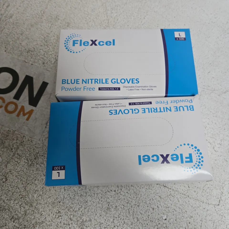 FLEXCEL BLUE NITRILE GLOVES POWDER FREE, SIZE L – 6 BOXES (100 GLOVES EACH)