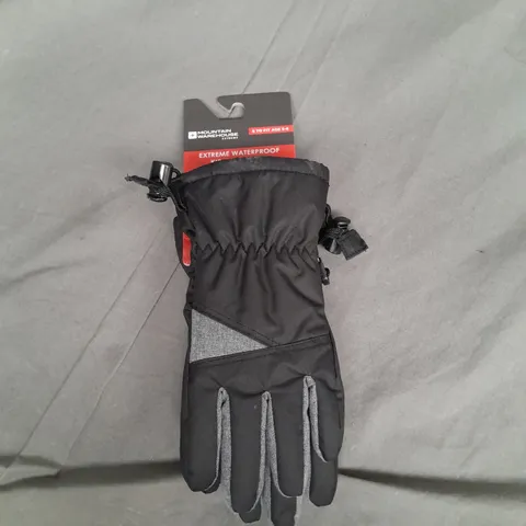 MOUNTAIN WAREHOUSE EXTREME WATERPROOF KID'S SKI GLOVE IN GREY MULTI SIZE 5-6YRS