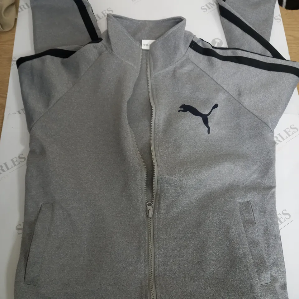 PUMA GREY ZIP UP TRACKSUIT TOP - M