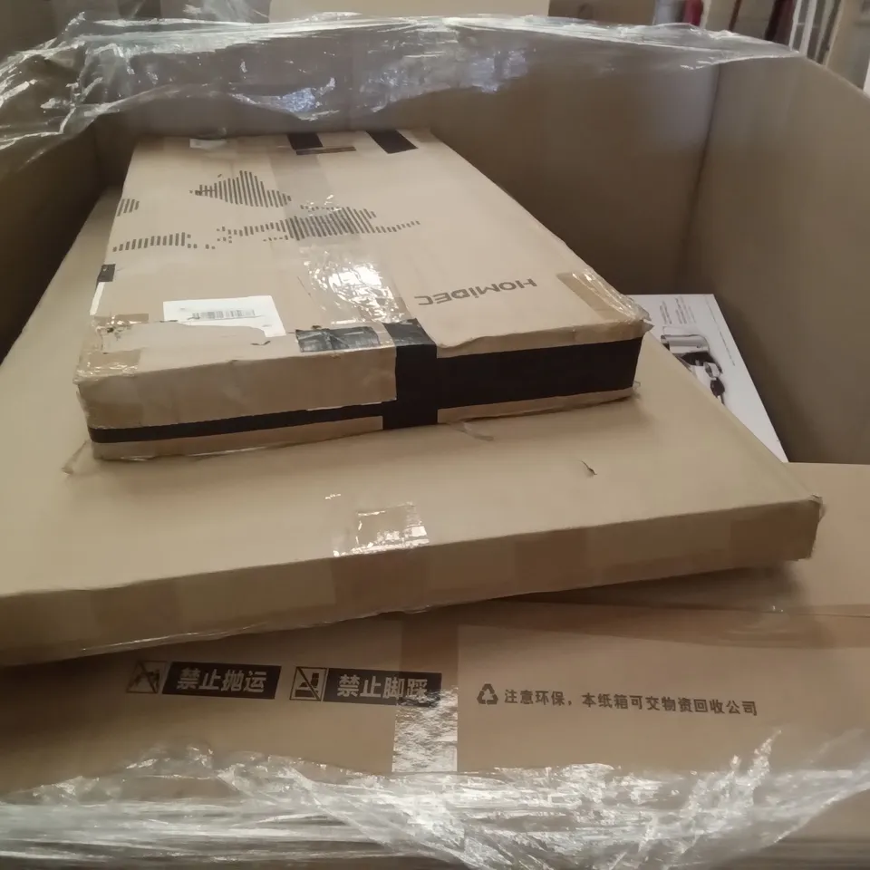PALLET OF ASSORTED ITEMS INCLUDING CONDIMENT HOLDER, ALUMINIUM FRAME WHITE BOARD, LLIVEKIT AIR FRYER, YUDA TOWEL RACK, HOMIDEC TELESCOPIC LADDER, MOOLAN STEAM MOP