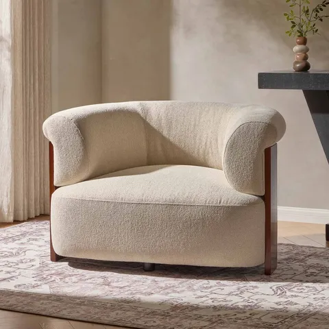 BOXED DUSK JEMIMA ACCENT CHAIR - SAND BOUCLE (1 BOX)