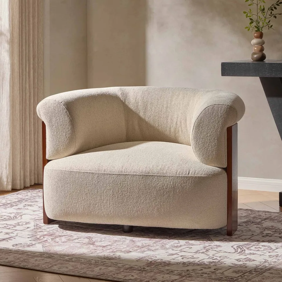 BOXED DUSK JEMIMA ACCENT CHAIR - SAND BOUCLE (1 BOX)