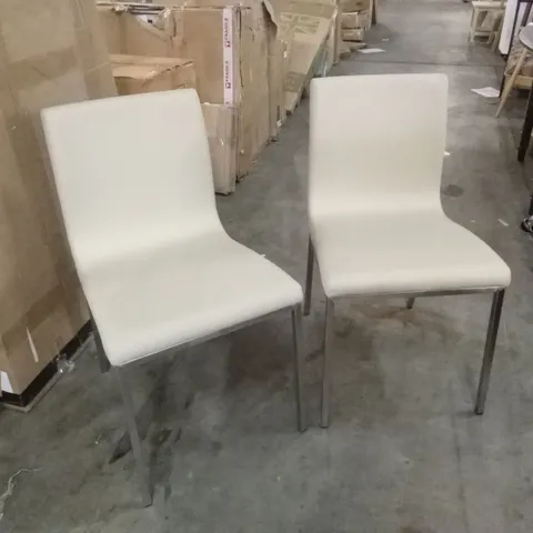 SET OF 2 AUDREY PU LEATHER DINING CHAIRS