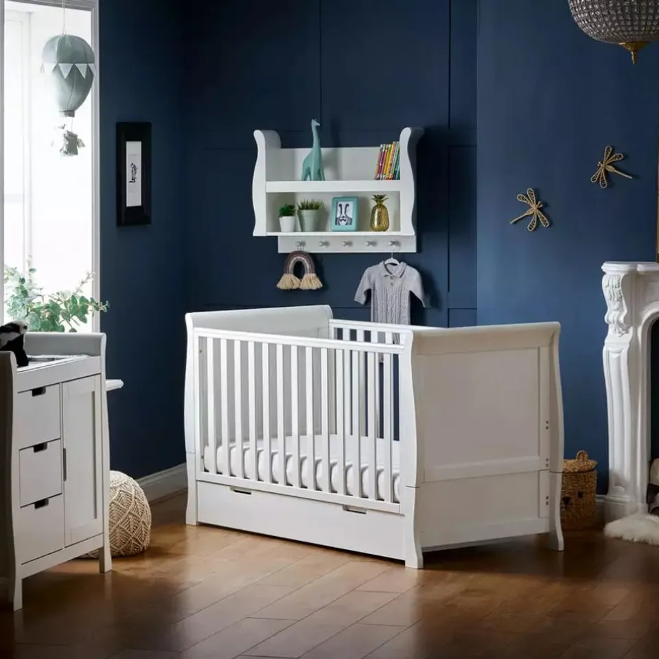 BOXED STAMFORD COT BED - WHITE (2 BOXES)