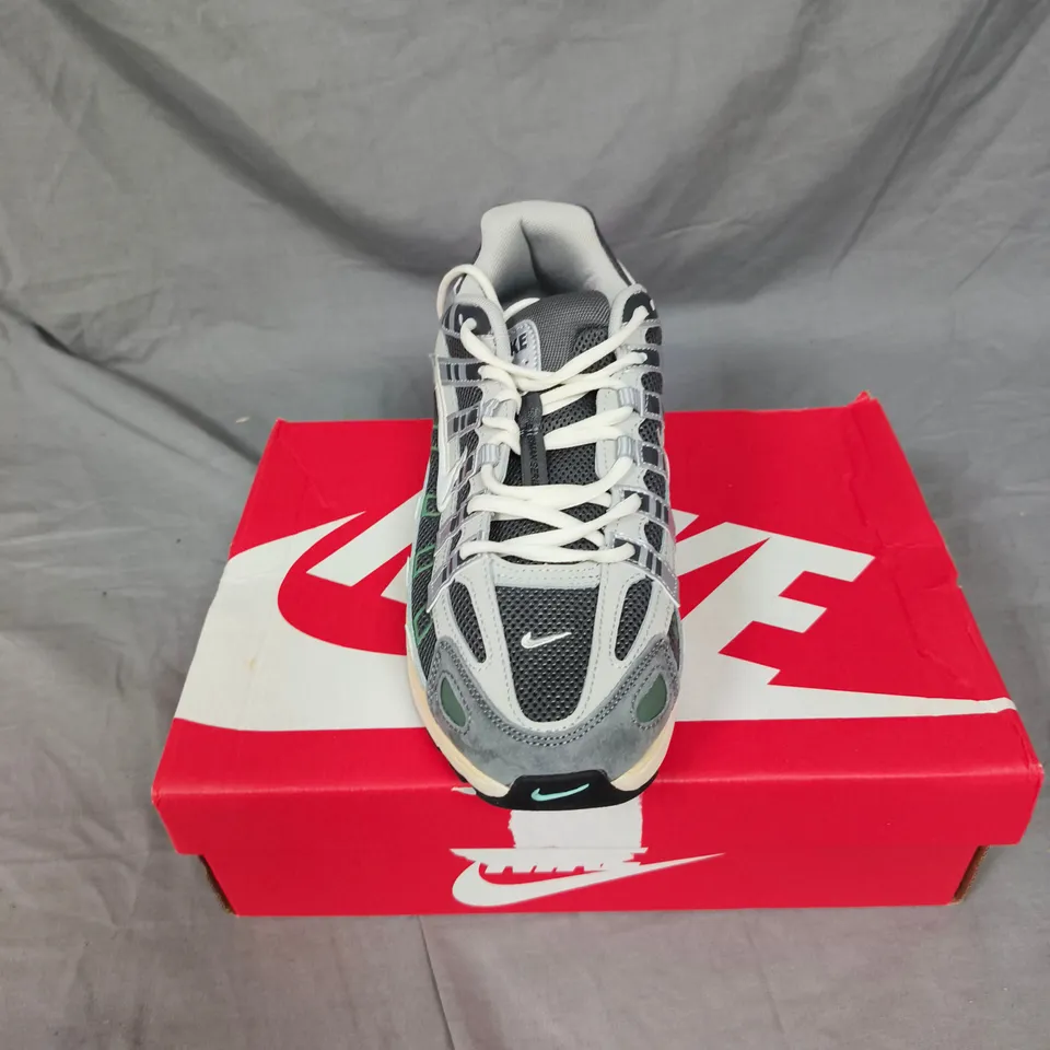 NIKE RUNNING SHOES – GREY/SILVER WITH TEAL ACCENTS, MEN’S UK SIZE 10