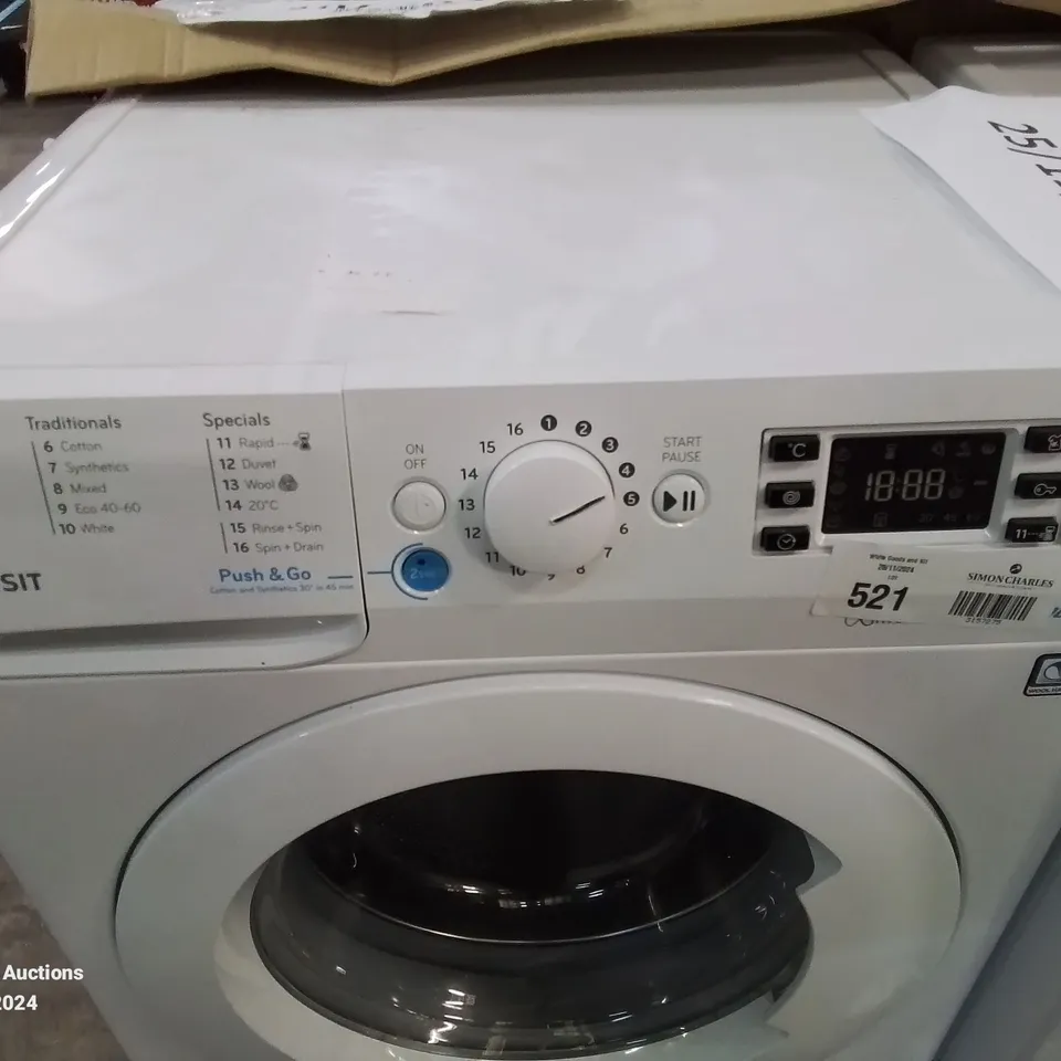 INDESIT BWE91484XW PUSH&GO WASHING MACHINE IN WHITE