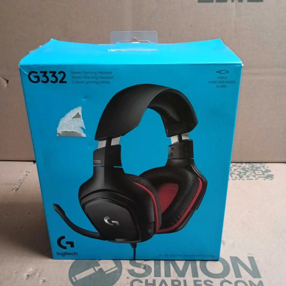 LOGITECH G332 STEREO GAMING HEADSET – WIRED, BLACK WITH RED CUSHIONS