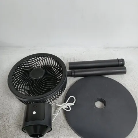 BLACK DESK FAN WITH ROUND BASE AND STAND β CORDED