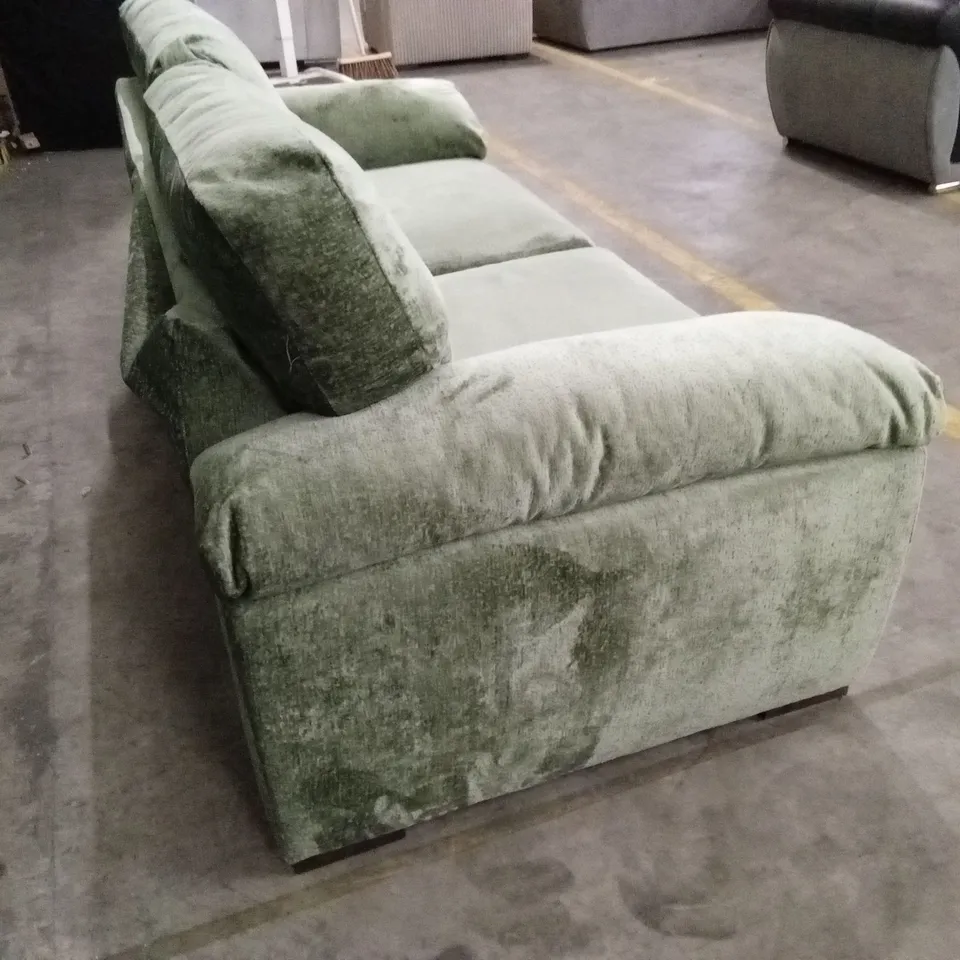 SALERNO STANDARD BACK 3 SEATER FABRIC SOFA - GREEN RRP £599
